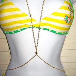 Gold Plated Single STAR Body Chain Necklace _BC-16